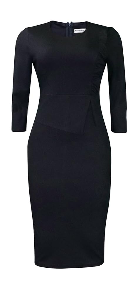 Image of Midi Dress for Women Elegance Church Dresses Office Work Bodycon Pencil Dress Casual Spring and Autumn Business Outfits
