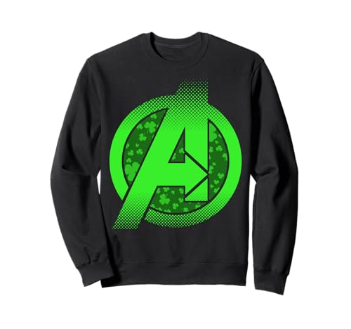 Sweatshirt Avengers Marvel Saint-Patrick pull vert motif trèfle pour fan de comics