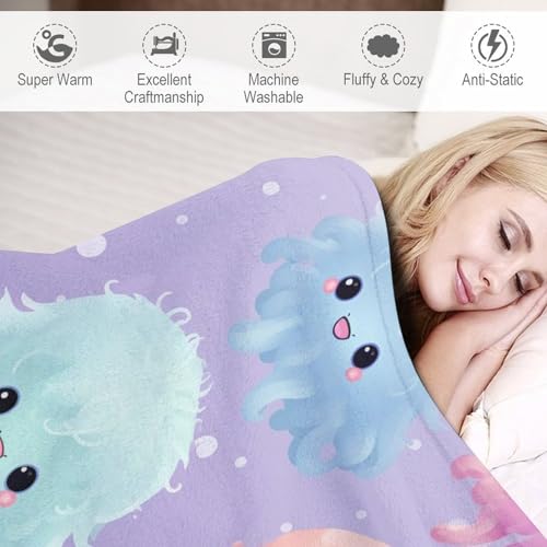 Couverture en flannel pieuvre pour lit moelleux et chaud