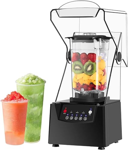 Commercial Smoothie Mixer Blender, 2200W Vacuum Blender, Professional-Grade Quiet Shield, 5 Speeds,Self-Cleaning, 17000RPM High Speed Blender,with 2Pcs 2L Container