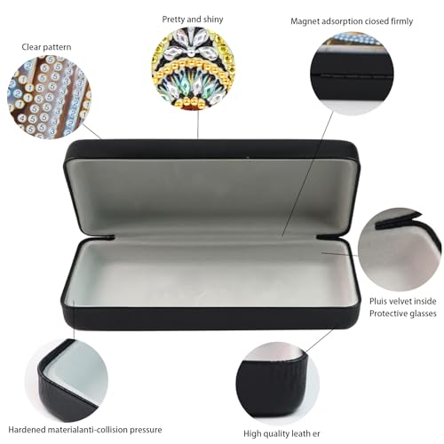 Image of DIY 5D Diamond Painting Glasses Case Kit, Butterfly and Flower Diamond Art Kits for Adults Small Diamond Painting Kit Gem Art Paint by Diamonds Dots Eyeglasses Case for Beginner Women