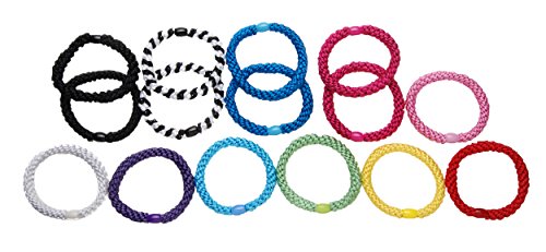L. Erickson Grab & Go Ponytail Holders, Carnival, Set Of Fifteen - Exceptionally Secure With Gentle Hold #TOP2