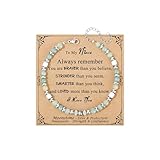 JoycuFF Niece Gifts from Auntie Aunt, Christmas Graduation Birthday Gifts for Niece Amazonite Moonstone Bracelets for Women