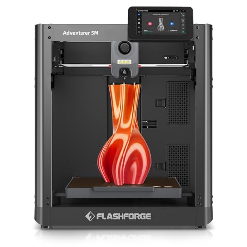 FLASHFORGE Adventurer 5M Imprimante 3D, EntiÃ¨rement Auto-Leveling Max 600mm/s, 280â Buse Ã  DÃ©gagement Rapide, Structure CoreXY pour QualitÃ© d'impression SupÃ©rieure, Les dÃ©butants&Experts Choix Premier
