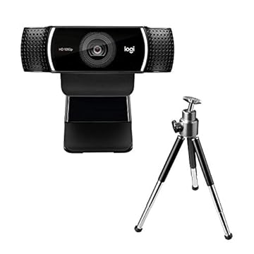 Webcam Full HD Logitech C922 Pro Stream com Microfone Embutido para Chamadas e Gravações em Video 1080p e Tripé Incluso - Compatível com Logitech Capture