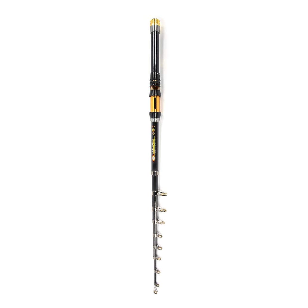 Caña de Pescar telescópica Mini caña de Pescar de Pesca portátil caña de Pescar con Anillo de Alambre de cerámica para la Pesca al Aire (3.0m)