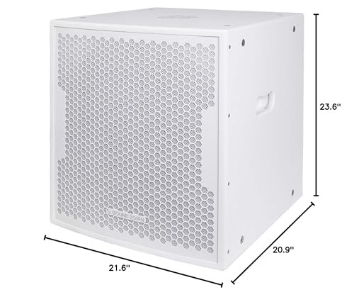 Image of Sound Town CARME Series 1600W 18 inch Powered Subwoofer with DSP, LPF, Birch Plywood, White (CARME-18SWPW)