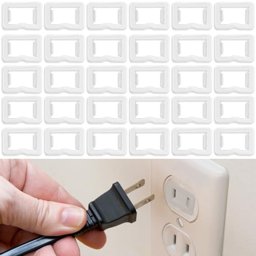 30 Pack Loose Outlet Plug Fix - Secure Plug Lock for Loose Wall Sockets, Fire-Safe Adhesive Insert Universal 110V Receptacle Stabilizer, Prevents Power Cutoffs & Falling Plugs