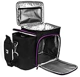 Large Meal Prep Lunch Box - Insulated Lunch Box For Women or Men - Perfect For Multiple Containers/Meals - Keep Food Cool and Organized - A2S Black/Purple