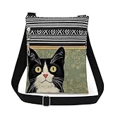 XiaoGalaee Tuxedo Cat Crossbody Bag Adjustable Shoulder Strap Messenger Bag for Cat Lover Adults Birthday Gift for Sister Friend Women Holiday Present