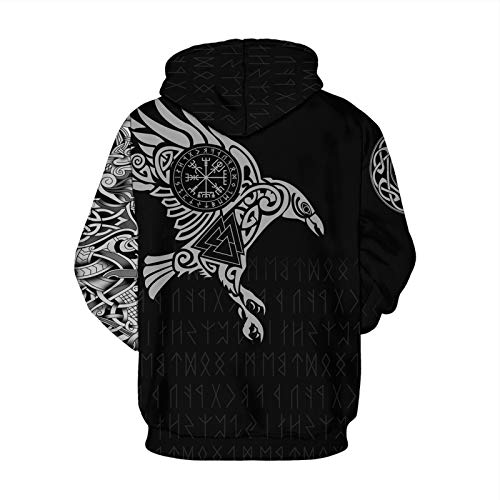 Sweat à capuche Viking impression numérique 3D pull unisexe couleur A