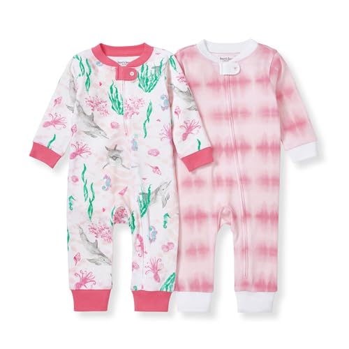 Image of Burt's Bees Baby Boys Sleep and Play PJs, 100% Organic Cotton One-Piece Zip Front Romper Jumpsuit Pajamas