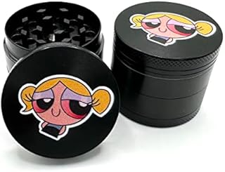 90's Stoner Cartoon Funny Design Cute Girls Gift - 40mm Metal Herb & Spice & Oregano Kitchen Grinder Crusher Magnetic 4-Part