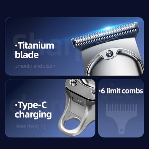 Tondeuse à barbe sans fil lames auto-affûtées pour éviter irritations