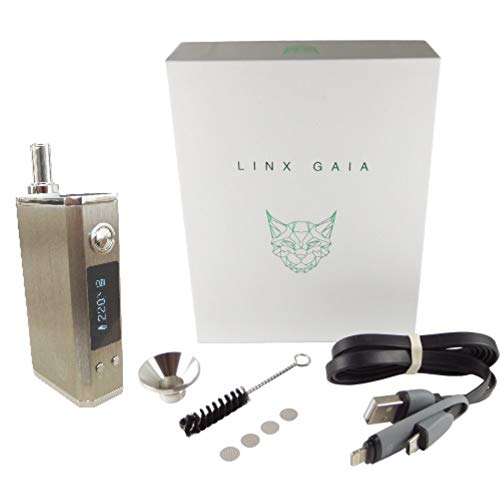 Linx Gaia - Vaporizador, Evaporador - Ajuste de temperatura variable - Plateado NO NICOTINA