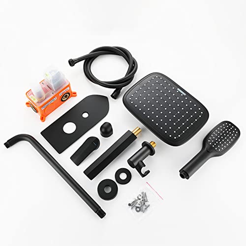 Ensemble de robinet de baignoire moderne noir effet pluie chic - 8