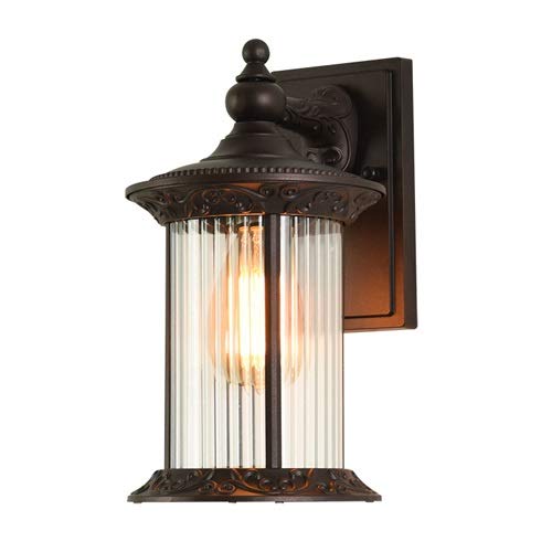 ZFPKXHVMG Outdoor Wall Lamp, Outdoor Wall Sconce Aluminum Glass High Temp Paint European Style