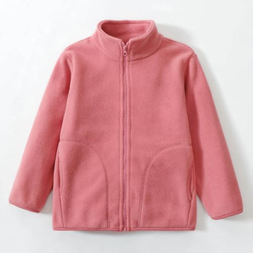 Boys Girls Stand Collar Coat Full Zip Fluffy Plush Fleece Jacket Jacket Thickened Warm Casual Outwear with Pockets4