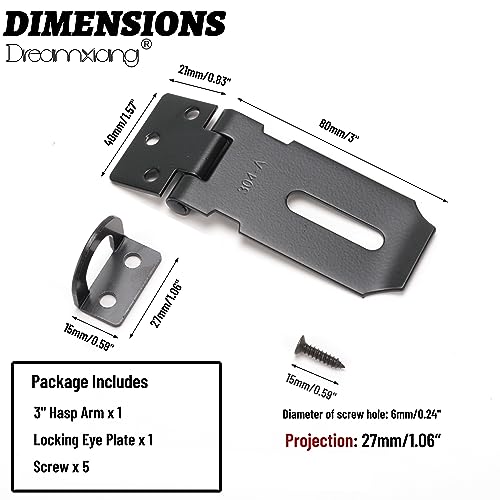 3"Heavy Duty Door Lock Hasp Latch-1 Pack - Image 2