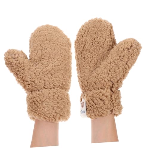 SAFIGLE Cartoon Fleece Mittens for Girls Thick Warm Winter Gloves Set Cute Animal Design Insulated Cold Weather Handwear for Boys and Girls for Cycling and Outdoor Activities4