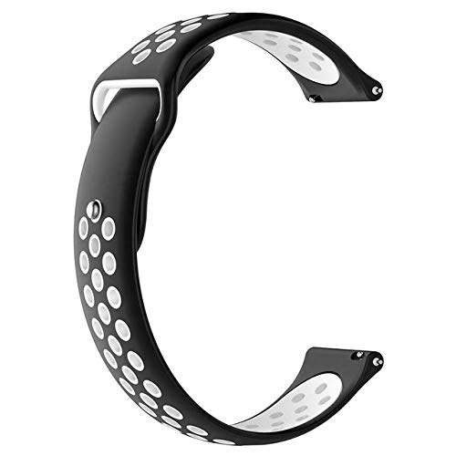 Garmin Approach S40 Delikli Spor Silikon Kordon Siyah Beyaz
