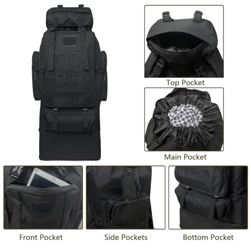 Wesoke 100 Liter Campingrucksack für Outdoor-Aktivitäten