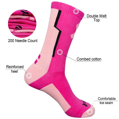 Breast Cancer Awareness Socks for Men Youth Boys Pink Football Softball Soccer Softball Baseball Accessories Socks3
