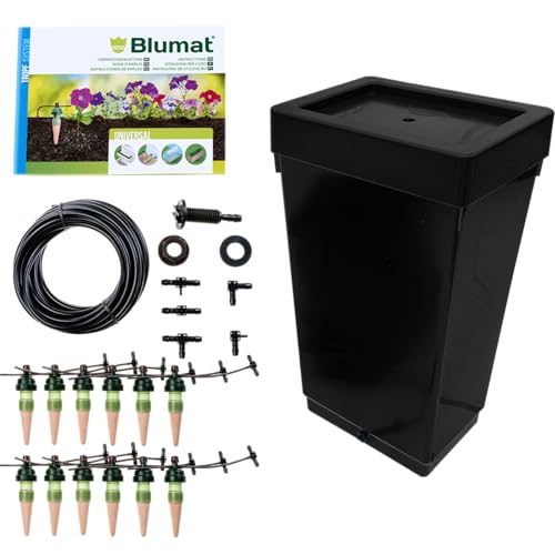 PuraPlants Bewässerungsset für 12 Pflanzen mit 47L Tank inkl. original Tropf-Blumat 3 Meter Set