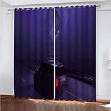 Rideaux Salon Moderne Lot De 2 Pas Cher, Occultant A Oeillets Avec Motif 3D Imprimé De Voiture De Squelette Violet Isolant Thermique Anti Froid Pour Rideaux 200x200 Cm Rideau Occultant Chambre Adult