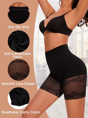 Lace Slip Shorts for Under Dresses Tummy Control Butt Lifter High Waisted Under Shorts Seamless Bodyshorts Shapewear3