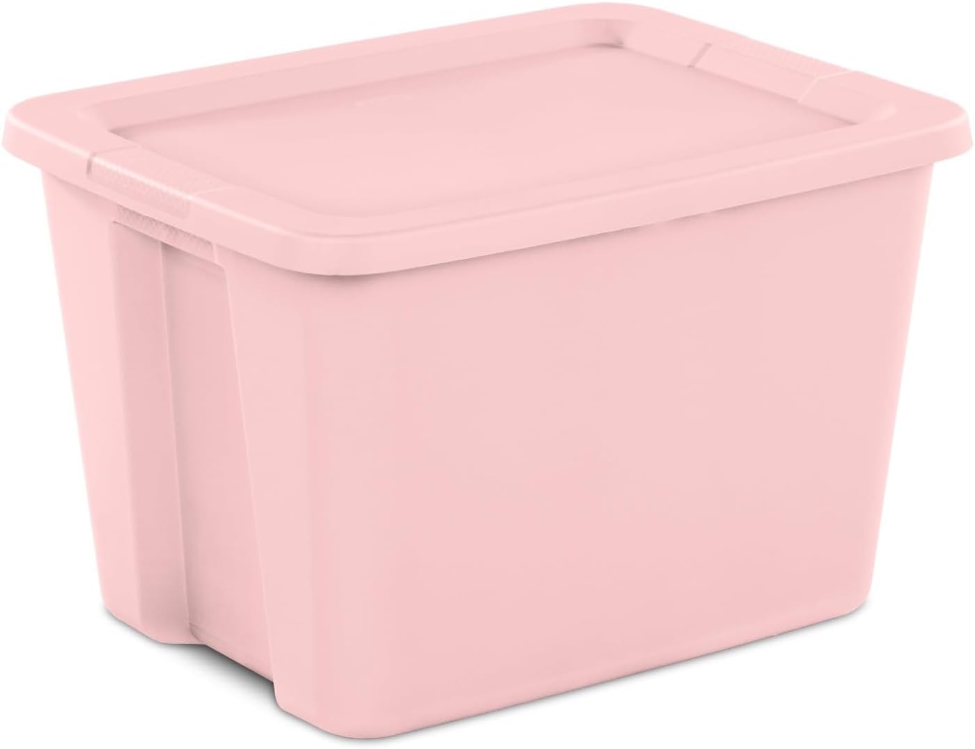 18 Gallon Plastic Storage Bin with Pink Snap‑On Lid