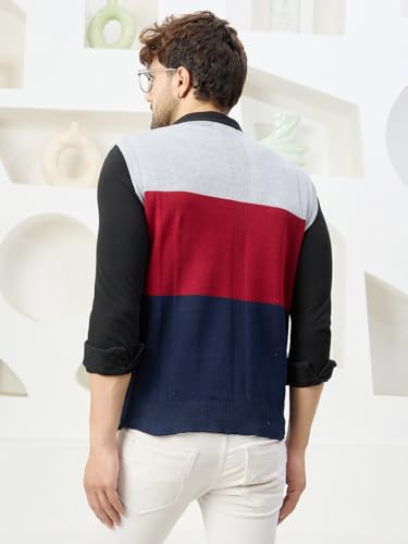 Image of Kvetoo V Neck Sleeveless Winter Wool Sweater for Men