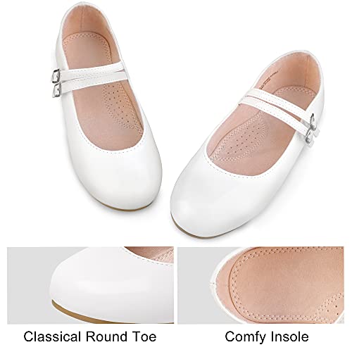 Mixin Girls Dress Shoes Mary Jane Shoes For Girl Ballet Flats Back To School Princess Wedding Shoes White Size 13 #TOP2