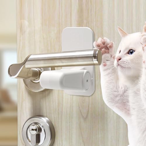 ドアノブ ロック 子供 チャイルドロック ドアロック ペット ドア開け防止 ドアノブストッパー 後付け 180°回転可能 ドアストッパー ドアノブロック 猫 脱走防止 赤ちゃん 鍵 設置簡単 LATTCURE(ホワイト1個)