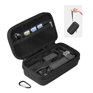 BRDRC Osmo Pocket 3 Étui, Sac de Transport Portable Sac de Rangement Protecteur Rigide pour DJI Osmo Pocket 3 Creator Combo Caméra Accessoires avec Poignet et Mousqueton (Noir)