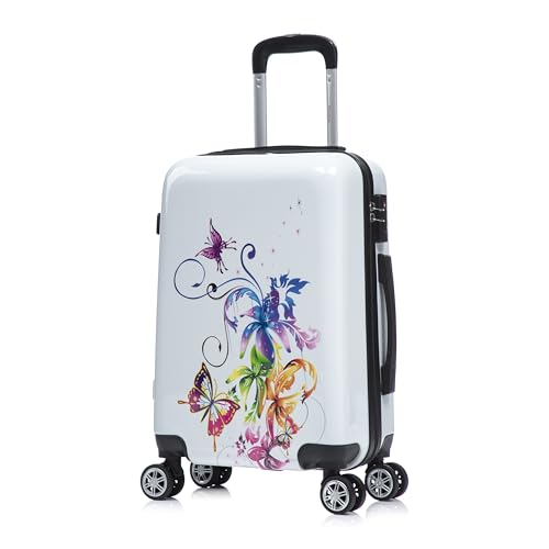 Image of InUSA Fusion Print Luggage with Spinner Wheels | Durable Lightweight Hardside Suitcase | Travel Bag with Handle and Trolley | 20 Inch Carry-On Spinner Luggage