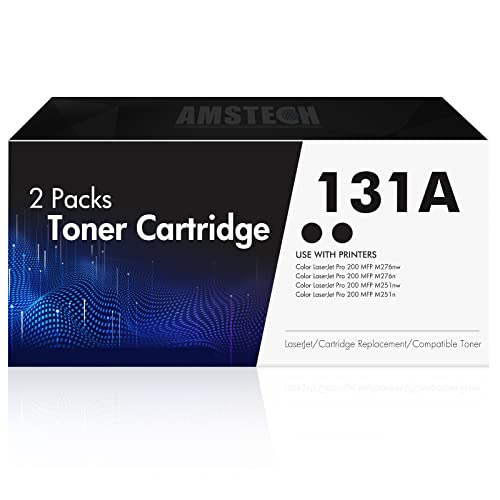 131A 131X Black Toner Cartridge 2 Pack Compatible Replacement for HP CF210A CF210X for HP Pro 200 Color MFP M276nw M251nw M276n M251n Series Printer Ink