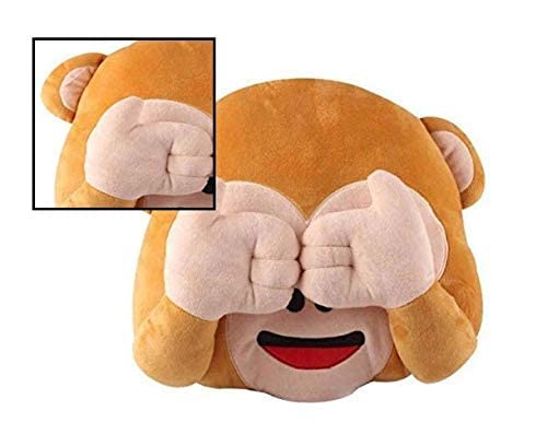 Image of Fun4you Soft Monkey Plush Toy Pillow for Kids - Cute Smiley Monkey Stuffed Animal Cushion, Super Soft Huggable Plush Pillow for Baby, Kids & Home Decor (Monkey Pillow Close Eye)