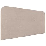 DHOME Cabecero Tapizado Liso Curvo Tela Aqualine 70cm Altura para Pared Acústicos Cabeceros Absorbentes Cabezal Cama Dormitorio (Beige, 160cm)