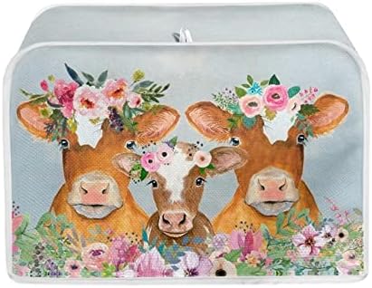 PCSJRKG Cow Family 2 Slice Toaster Cover Small Kitchen Appliance Covers Scratch-Proof Protector Toaster Oven Protection Cover Kitchen Dcoration Accessories