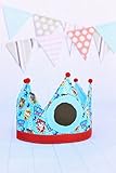 Decoración de cumpleaños Pittitus Corona de cumpleaños bebés niños niñas decoración de fiesta infantil regalo smash cake (Patrulla Canina)