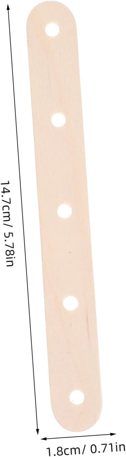100pcs Natural Wood Craft Sticks with Holes Versatile Sticks for Treats Projects and Painting for Boys and Girls Crafts and Culinary Uses