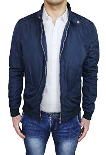 Giubbotto giacca uomo blu casual giubbino parka