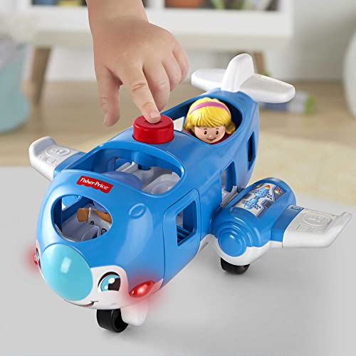 Fisher-Price HJN37 - Little People Flugzeug – mehrsprachige Version, Musikspielzeug-Flugzeug mit Figuren für Kleinkinder und Vorschulkinder ab 1 Jahr