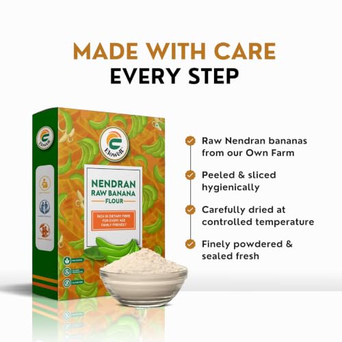 Image of ELOWELL Raw Nendran Banana Flour Pack of 2 , 250g each(500g Total), Kerala Nendran Banana Powder for Adults, Supports Healthy Weight Gain & Cooking, Rich in Fiber, Gluten Free, 100% Natural, No Chemicals (Pack of 2)