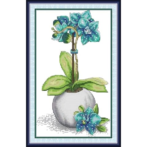 CROSSDECOR Cross Stitch Kits for Adults Beginners Full Range of Cross-Stitch Kits Stamped Embroidery Set Flower Patterns Arts Craft Kits for Home Wall Decoration Cover