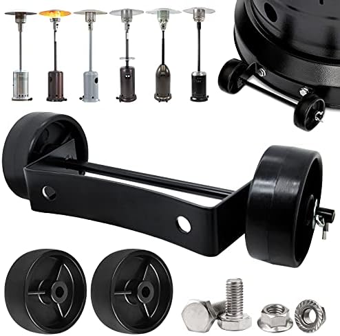 Universal Patio Heater Wheel Kit- Propane Gas Patio Heater Wheels Replacement Universal Movable Wheel Patio Heater Parts Outdoor Umbrella Gas Heater Wheel Kit Gas Liquefied Gas Patio Heater Pulley