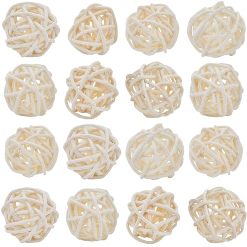 SUNNYCLUE 40 Pieza de Bolas de Mimbre Decorativas Tejidas A Granel Bolas de Decoración de 3mm Pequeñas Y Redondas Cuencos para Centros de Mesa Orbes Rellenos de Jarrones Bolas de Ratán para Navidad H
