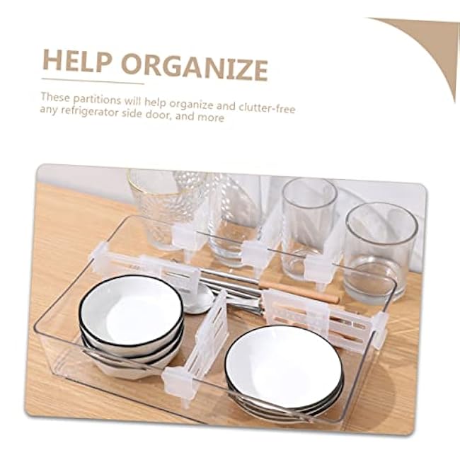 Healifty 12pcs Refrigerator Side Door Dividers Adjustable Expandable Partition Boards for Fridge Storage Refrigerator Splitter Plates with Telescopic Design Practical Fridge Organizers for