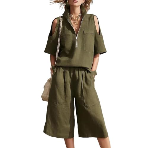Ensemble pantalon large taille haute et haut léger pour vos terrasses et vacances d'été